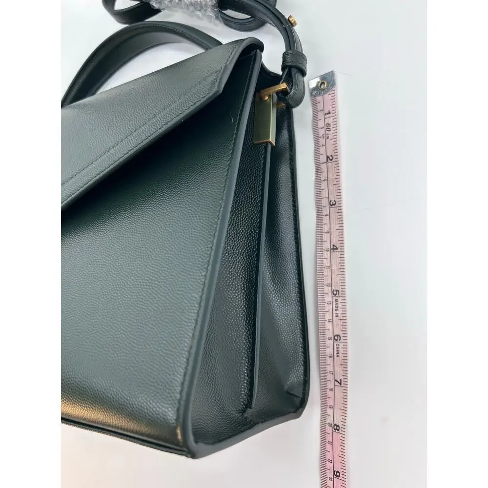 YSL Green Cassandra Leather Top Handle Crossbody Bag GHW Medium Authentic CoA - Picture 9 of 11